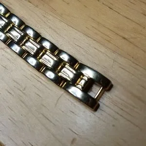 X Citizen Elegance Beveled Crystal. Gold tone bracelet, black / gold marble Citizen Elegance - Etsy main image 2